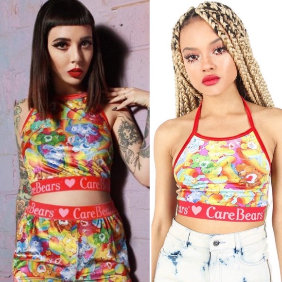 Iron Fist Velvet Care Bear Rainbow Halter Tank M NWT - Picture 1 of 8